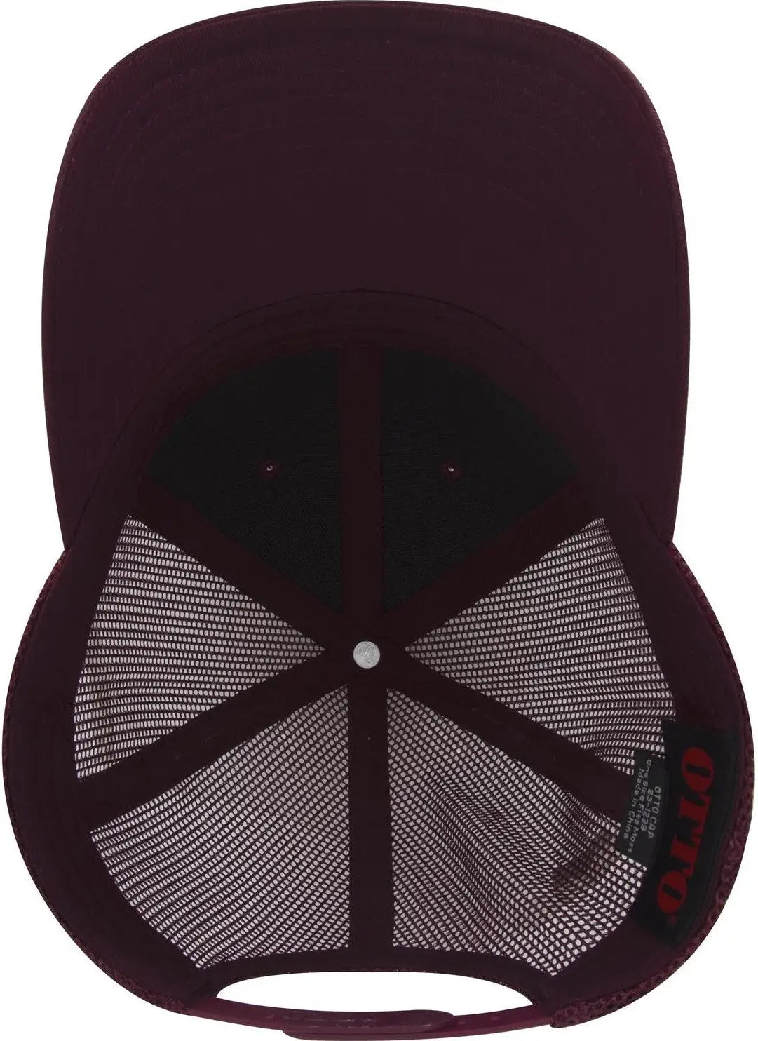 Otto 83-1239 6 Panel Low Profile Mesh Back Trucker Cap - Maroon - 1/2’’ - 7 5/8’’