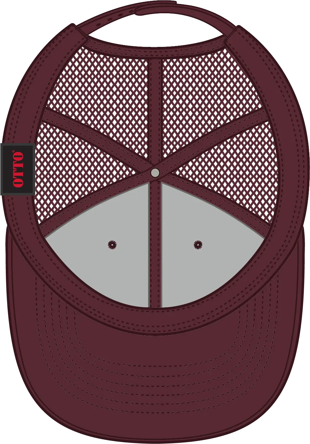 Otto 83-1239 6 Panel Low Profile Mesh Back Trucker Cap - Maroon - 1/2’’ - 7 5/8’’