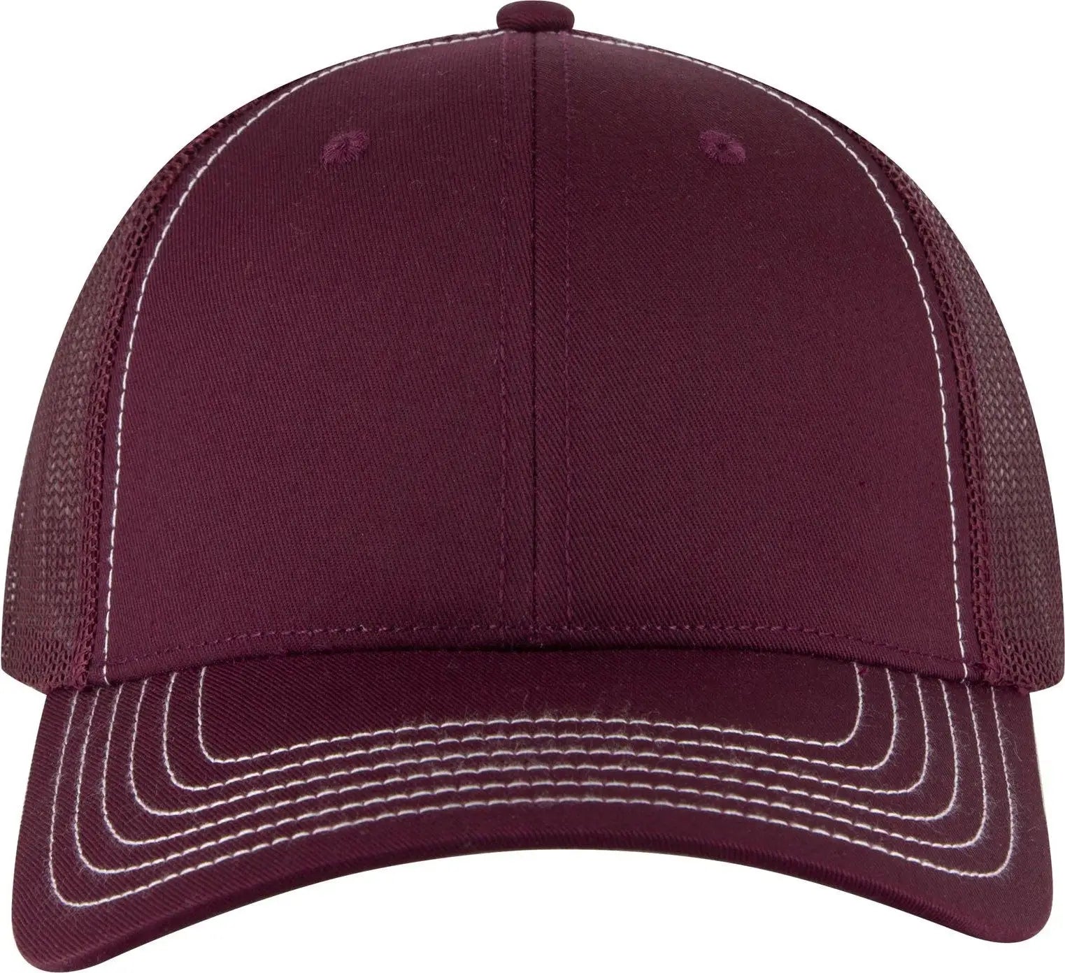 Otto 83-1239 6 Panel Low Profile Mesh Back Trucker Cap - Maroon