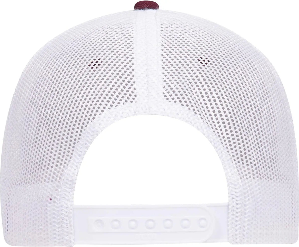 Otto 83-1239 6 Panel Low Profile Mesh Back Trucker Cap - Mrn/mrn/wht - 1/2’’ - 7 5/8’’