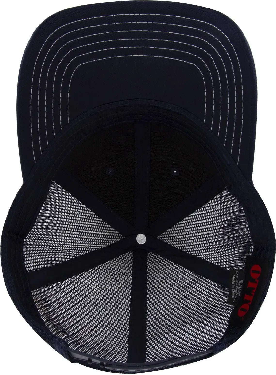 Otto 83-1239 6 Panel Low Profile Mesh Back Trucker Cap - Navy - 1/2’’ - 7 5/8’’
