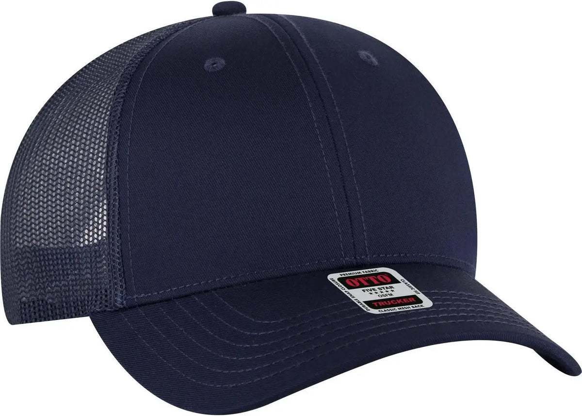 Otto 83-1239 6 Panel Low Profile Mesh Back Trucker Cap - Navy - 1/2’’ - 7 5/8’’