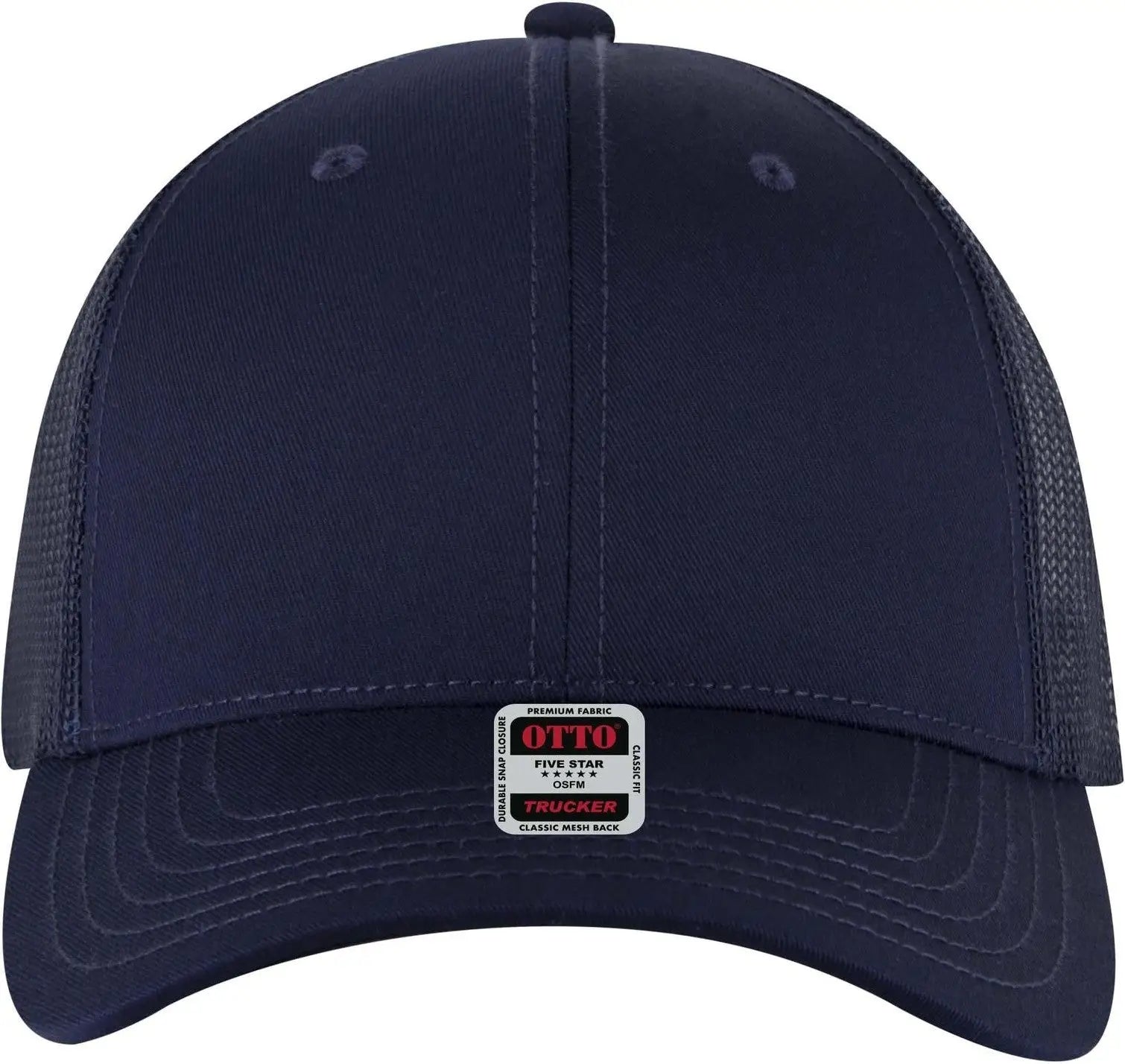 Otto 83-1239 6 Panel Low Profile Mesh Back Trucker Cap - Navy - 1/2’’ - 7 5/8’’