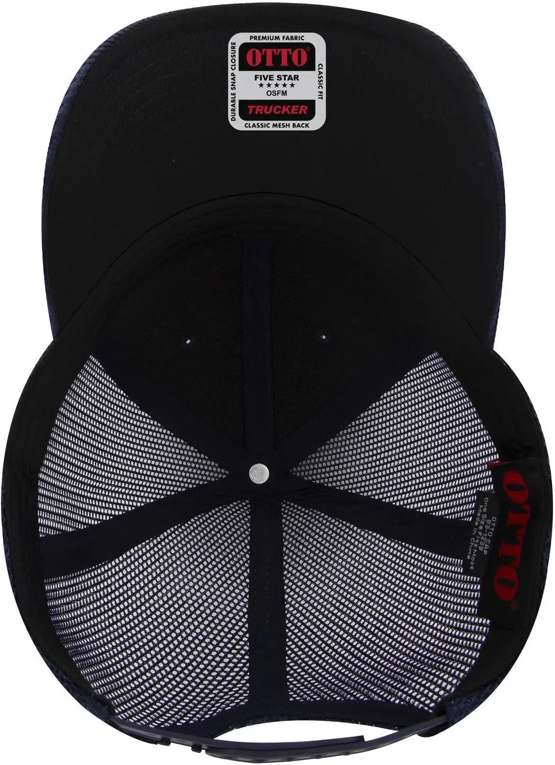 Otto 83-1239 6 Panel Low Profile Mesh Back Trucker Cap - Nv Blu - 1/2’’ - 7 5/8’’