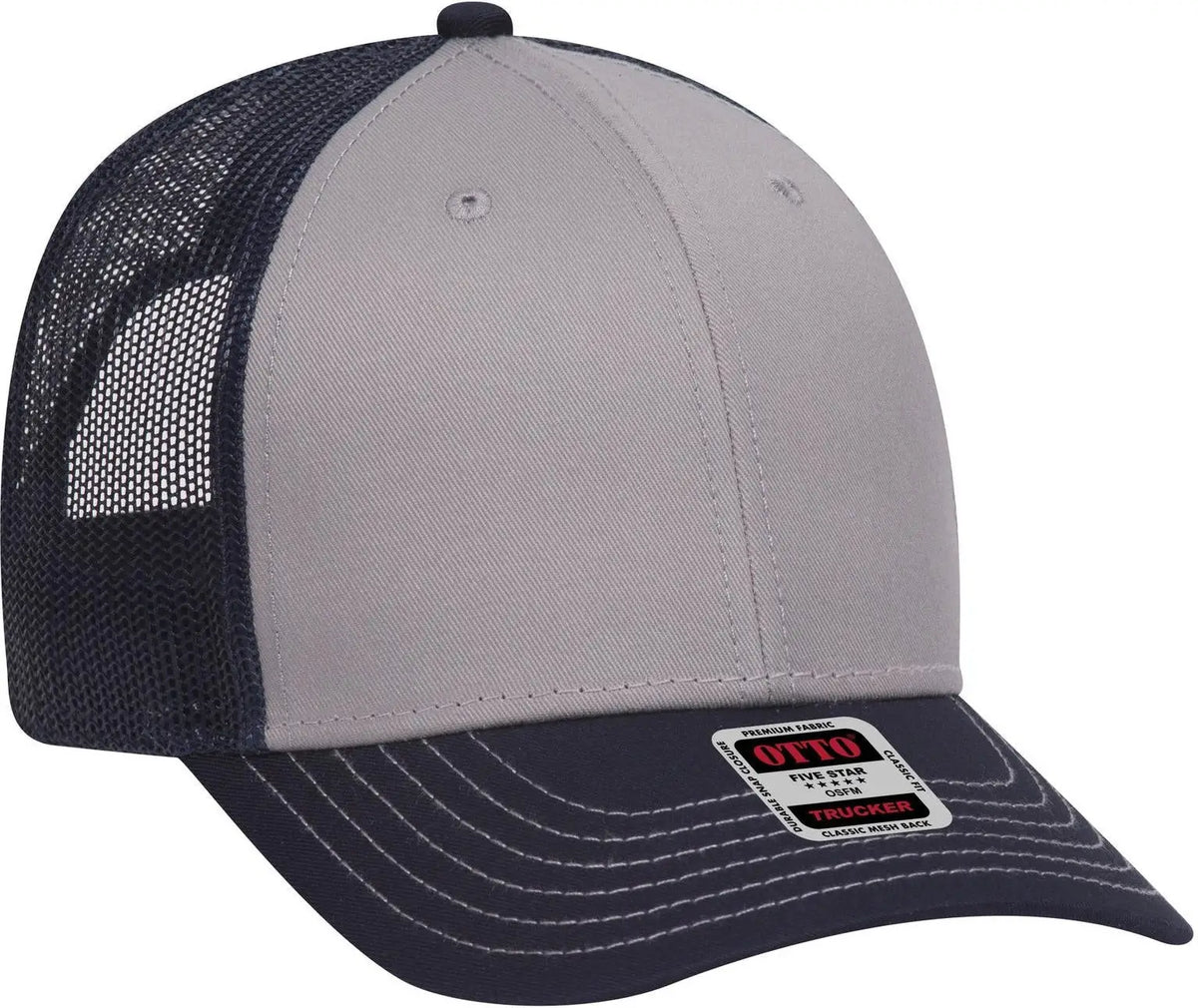 Otto 83-1239 6 Panel Low Profile Mesh Back Trucker Cap - Nvy/gry/nvy - 1/2’’ - 7 5/8’’