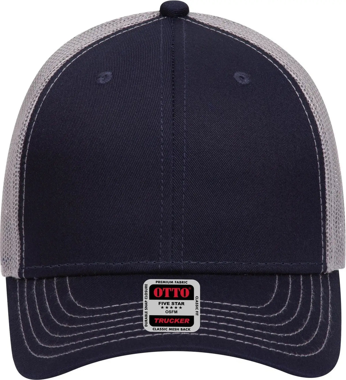 Otto 83-1239 6 Panel Low Profile Mesh Back Trucker Cap - Nvy/nvy/gry - 1/2’’ - 7 5/8’’