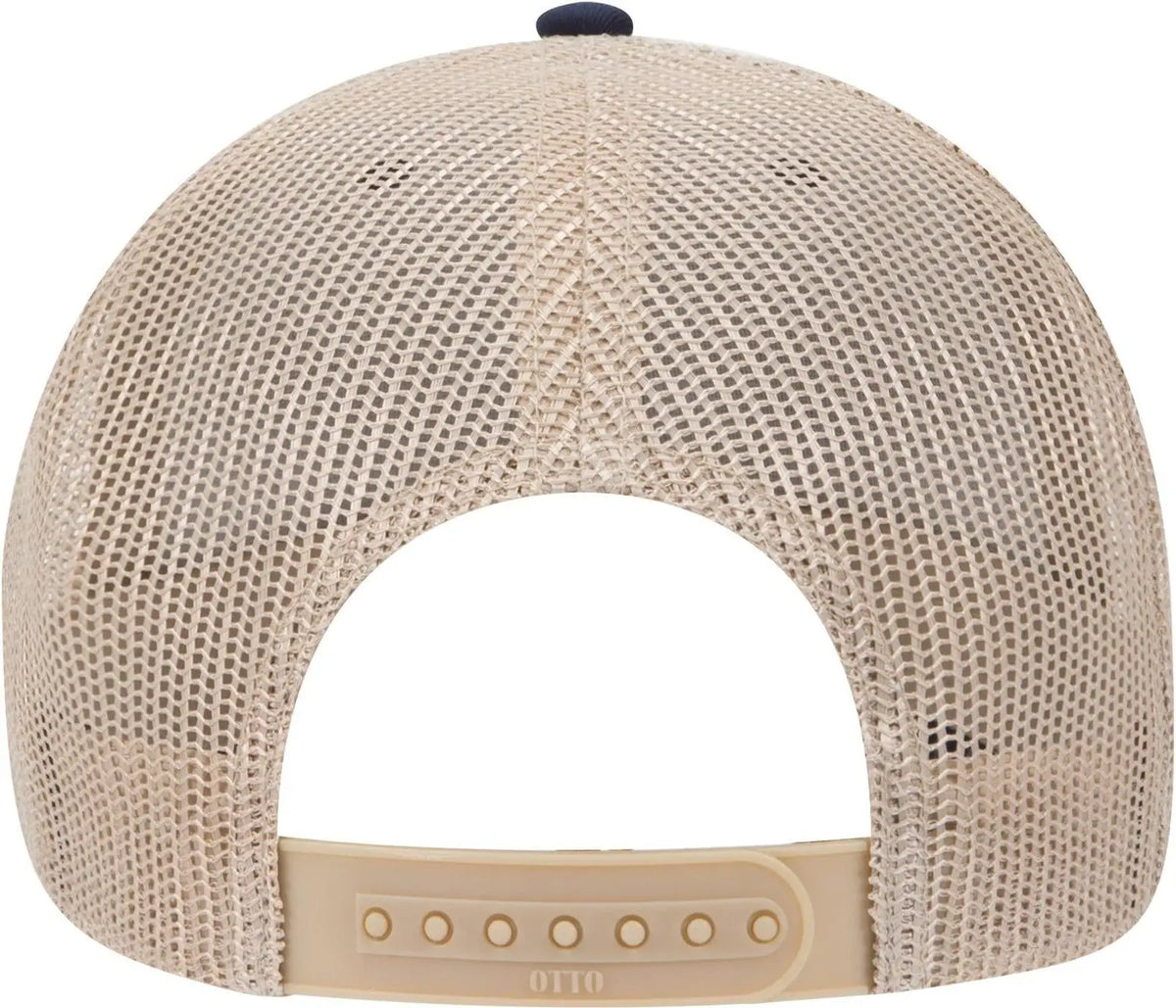Otto 83-1239 6 Panel Low Profile Mesh Back Trucker Cap - Nvy/nvy/kha - 1/2’’ - 7 5/8’’