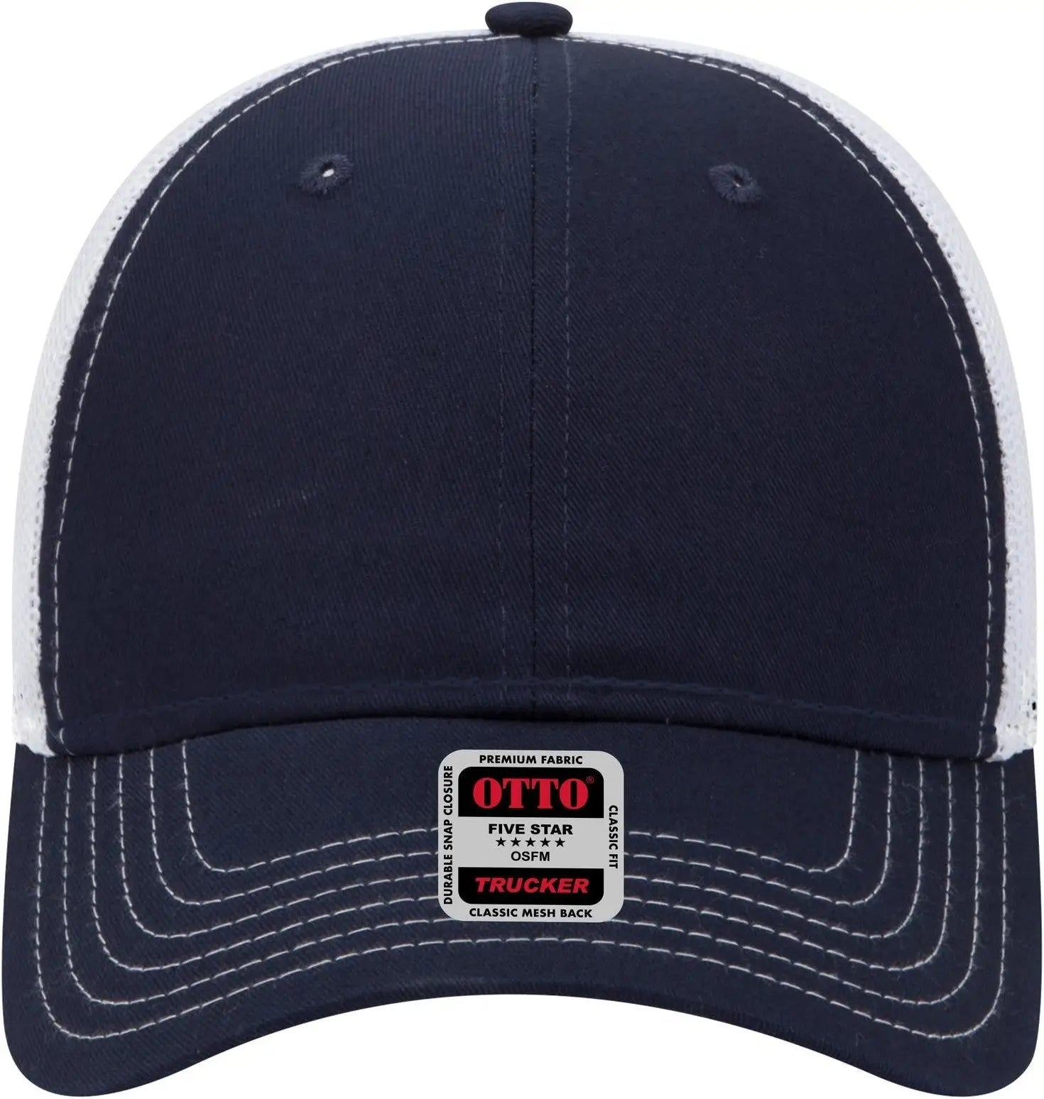 Otto 83-1239 6 Panel Low Profile Mesh Back Trucker Cap - Nvy/nvy/wht - 1/2’’ - 7 5/8’’