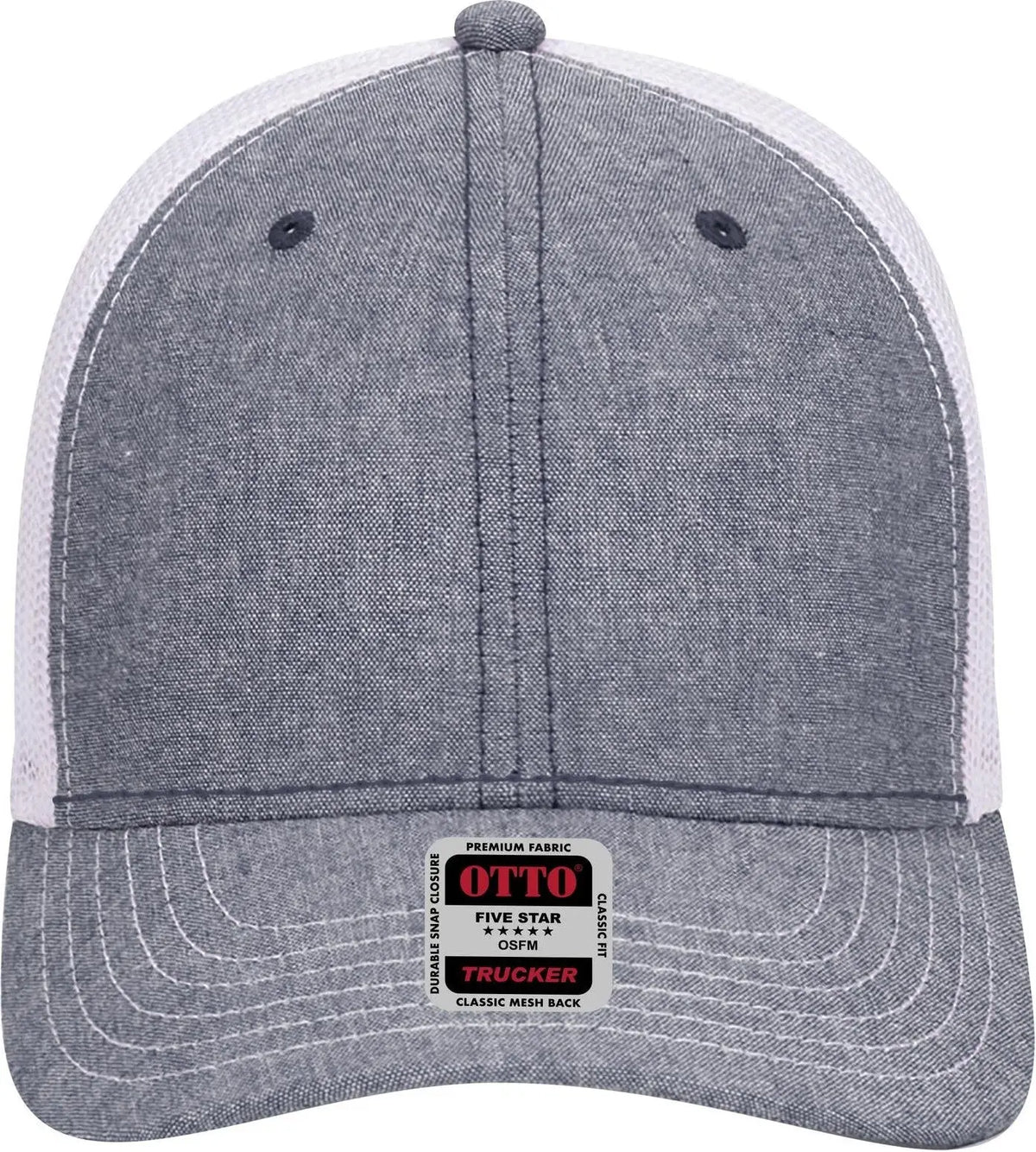Otto 83-1239 6 Panel Low Profile Mesh Back Trucker Cap - Nvy/wht - 1/2’’ - 7 5/8’’