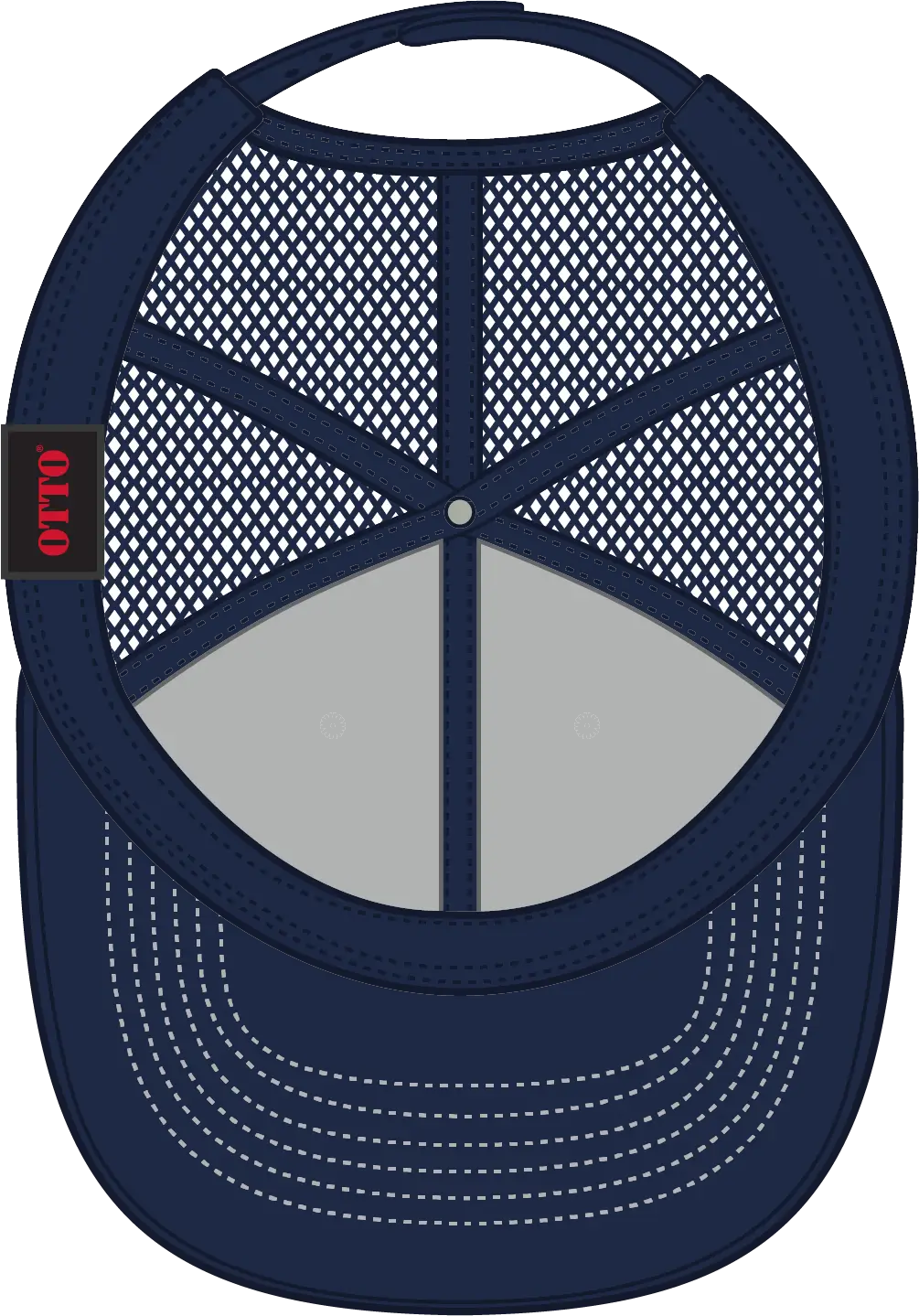 Otto 83-1239 6 Panel Low Profile Mesh Back Trucker Cap - Nvy/wht/nvy - 1/2’’ - 7 5/8’’