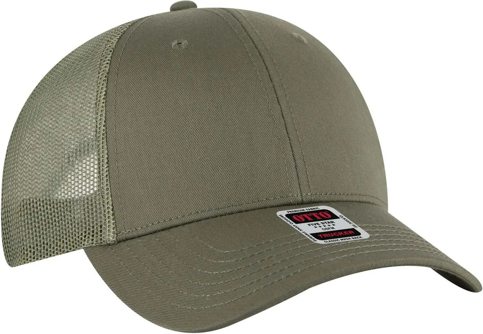 Otto 83-1239 6 Panel Low Profile Mesh Back Trucker Cap - Ol. Green - 1/2’’ - 7 5/8’’