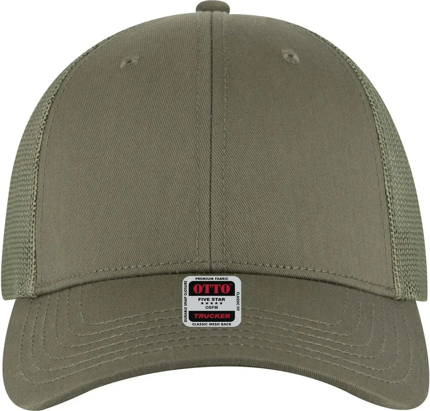 Otto 83-1239 6 Panel Low Profile Mesh Back Trucker Cap - Ol. Green - 1/2’’ - 7 5/8’’