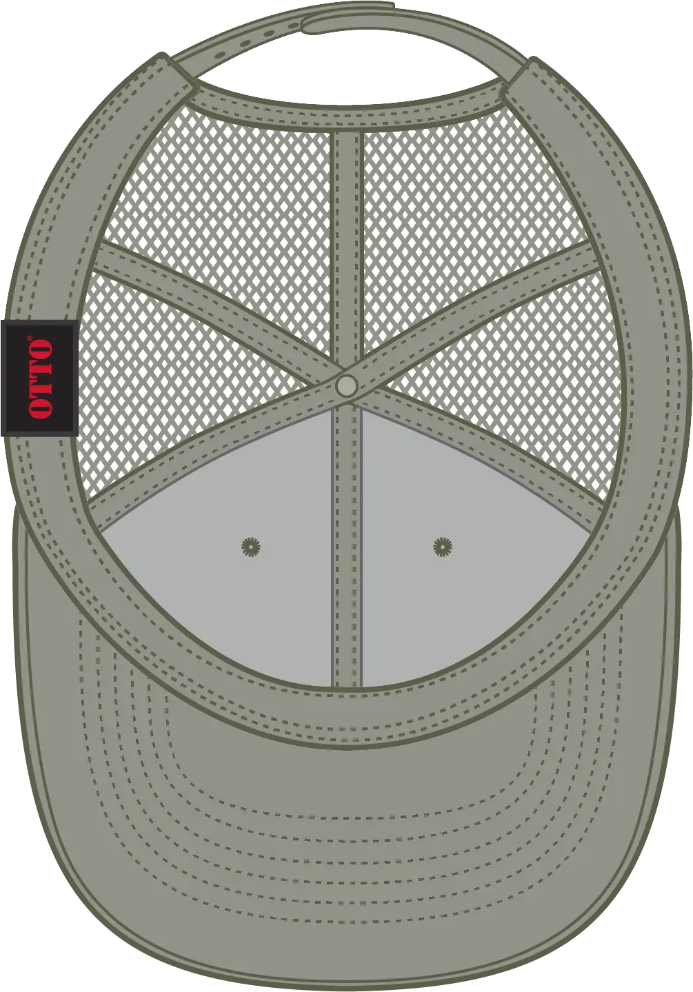 Otto 83-1239 6 Panel Low Profile Mesh Back Trucker Cap - Ol. Green - 1/2’’ - 7 5/8’’
