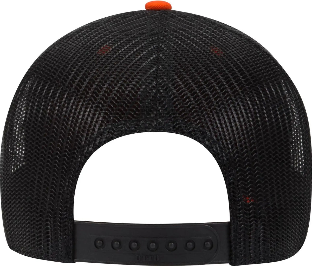 Otto 83-1239 6 Panel Low Profile Mesh Back Trucker Cap - Org/org/blk - 1/2’’ - 7 5/8’’