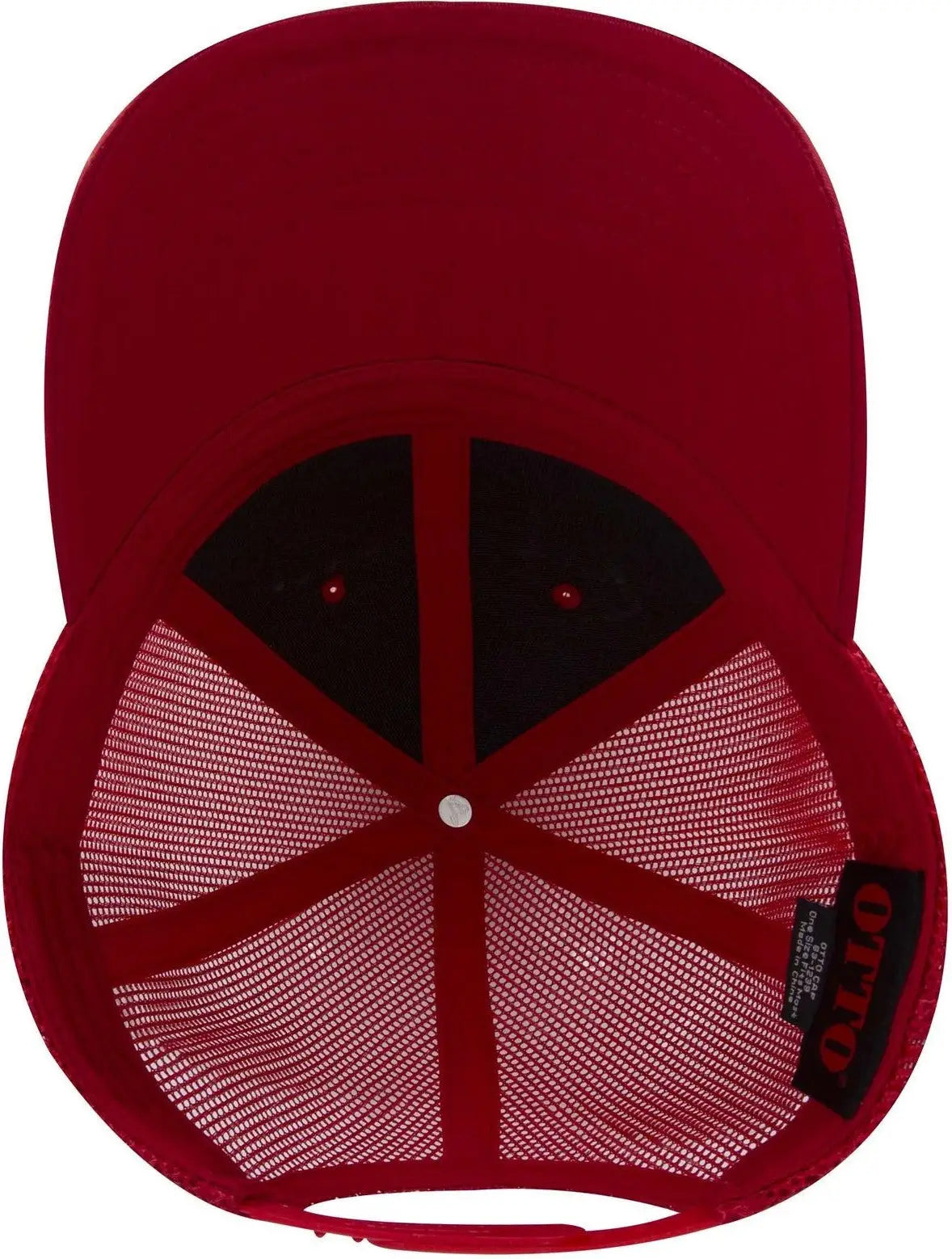 Otto 83-1239 6 Panel Low Profile Mesh Back Trucker Cap - Red - 1/2’’ - 7 5/8’’