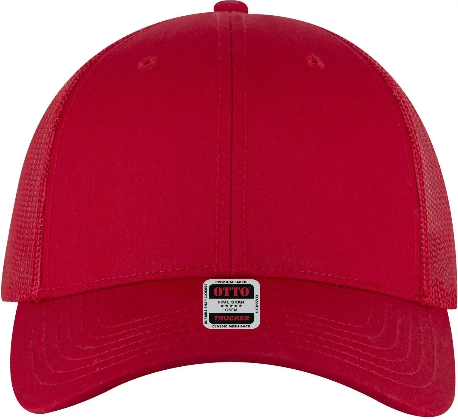 Otto 83-1239 6 Panel Low Profile Mesh Back Trucker Cap - Red - 1/2’’ - 7 5/8’’