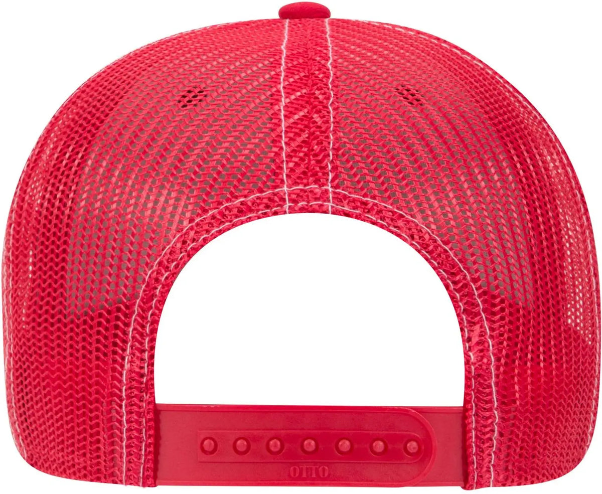 Otto 83-1239 6 Panel Low Profile Mesh Back Trucker Cap - Red/blk/red - 1/2’’ - 7 5/8’’