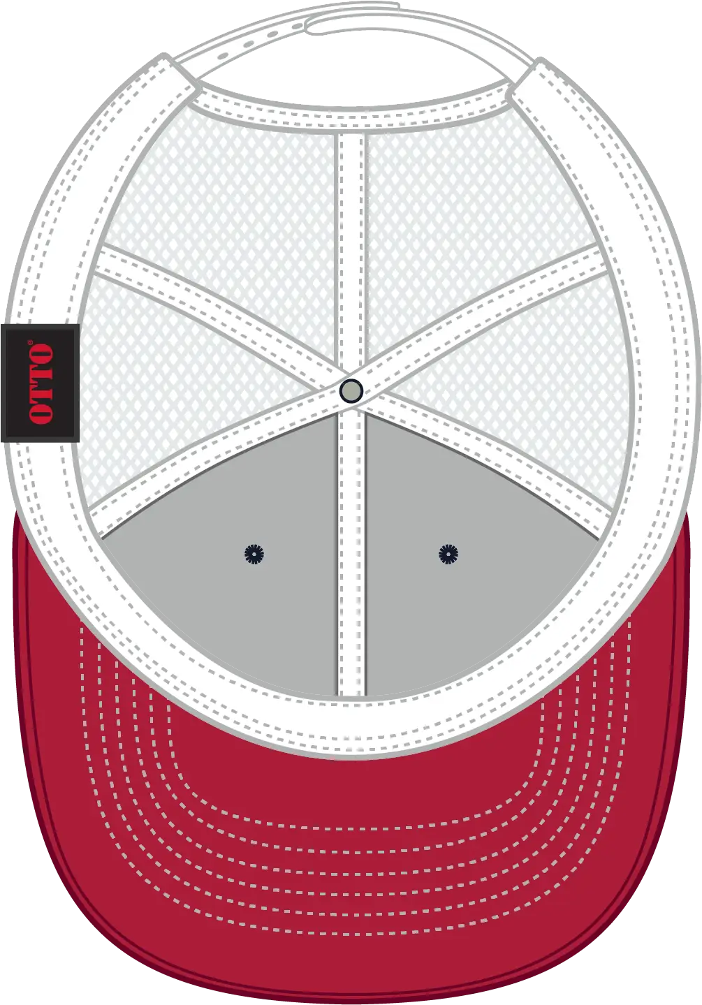 Otto 83-1239 6 Panel Low Profile Mesh Back Trucker Cap - Red/nvy/wht - 1/2’’ - 7 5/8’’