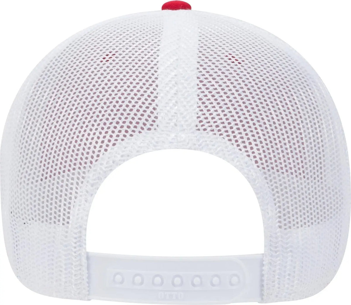 Otto 83-1239 6 Panel Low Profile Mesh Back Trucker Cap - Red/red/wht - 1/2’’ - 7 5/8’’