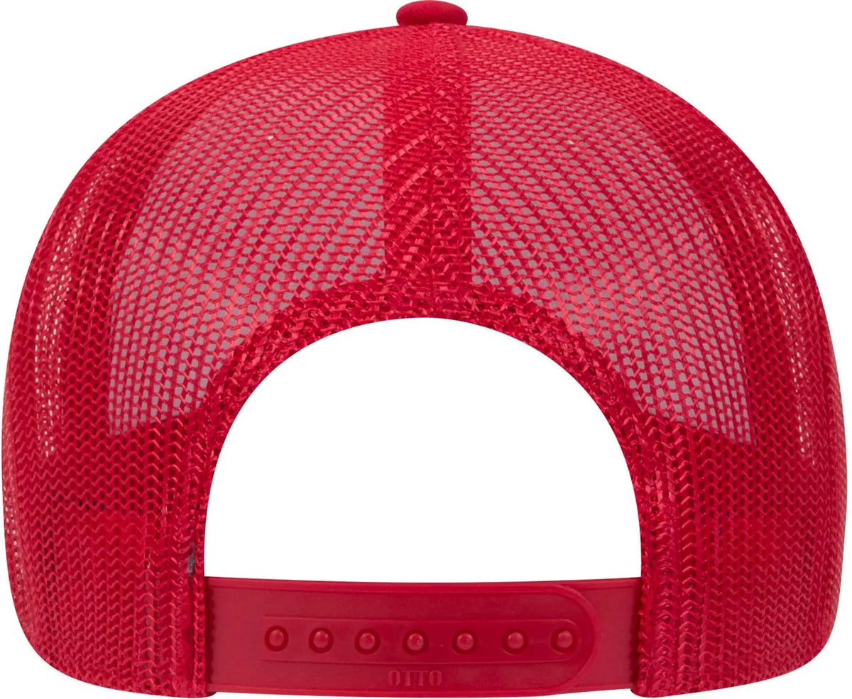 Otto 83-1239 6 Panel Low Profile Mesh Back Trucker Cap - Red/wht/red - 1/2’’ - 7 5/8’’