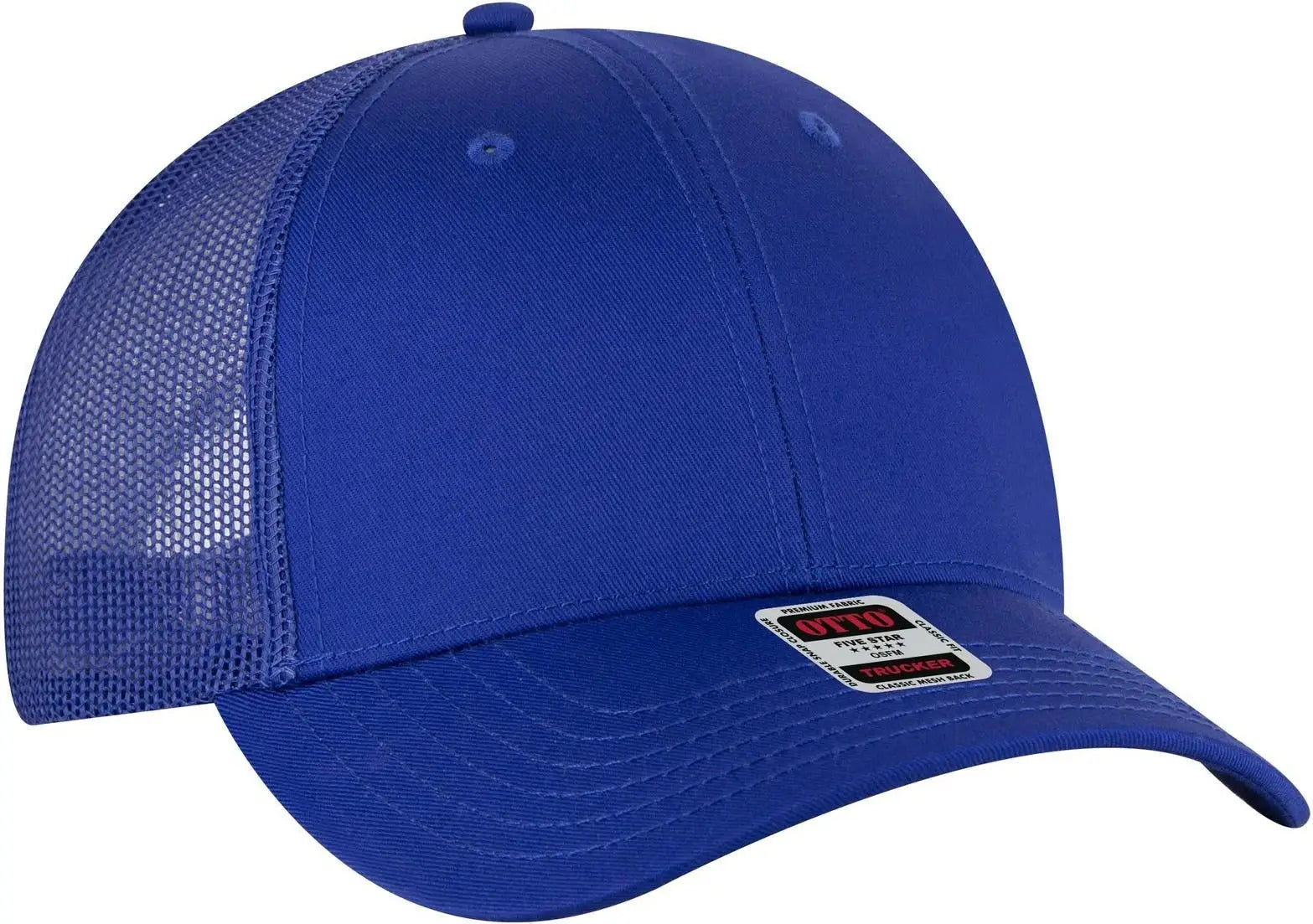 Otto 83-1239 6 Panel Low Profile Mesh Back Trucker Cap - Royal - 1/2’’ - 7 5/8’’