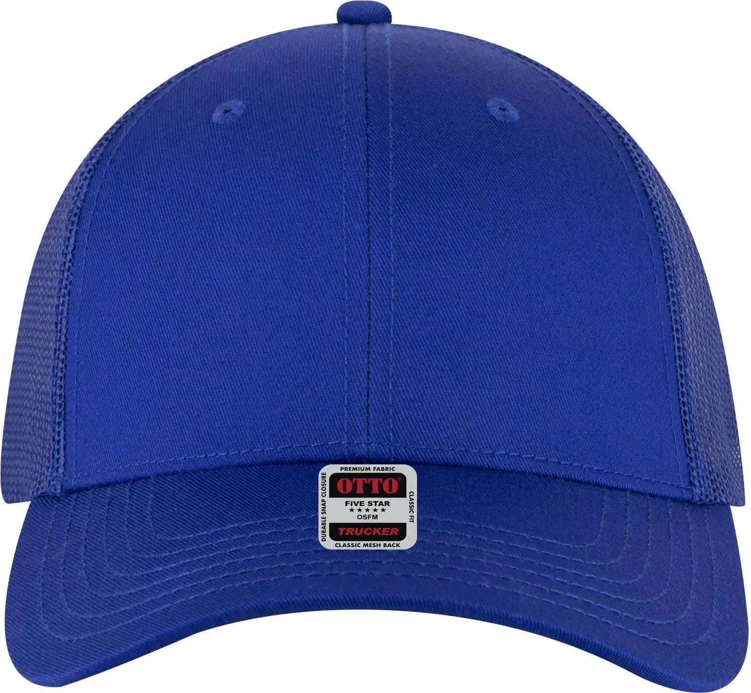 Otto 83-1239 6 Panel Low Profile Mesh Back Trucker Cap - Royal - 1/2’’ - 7 5/8’’