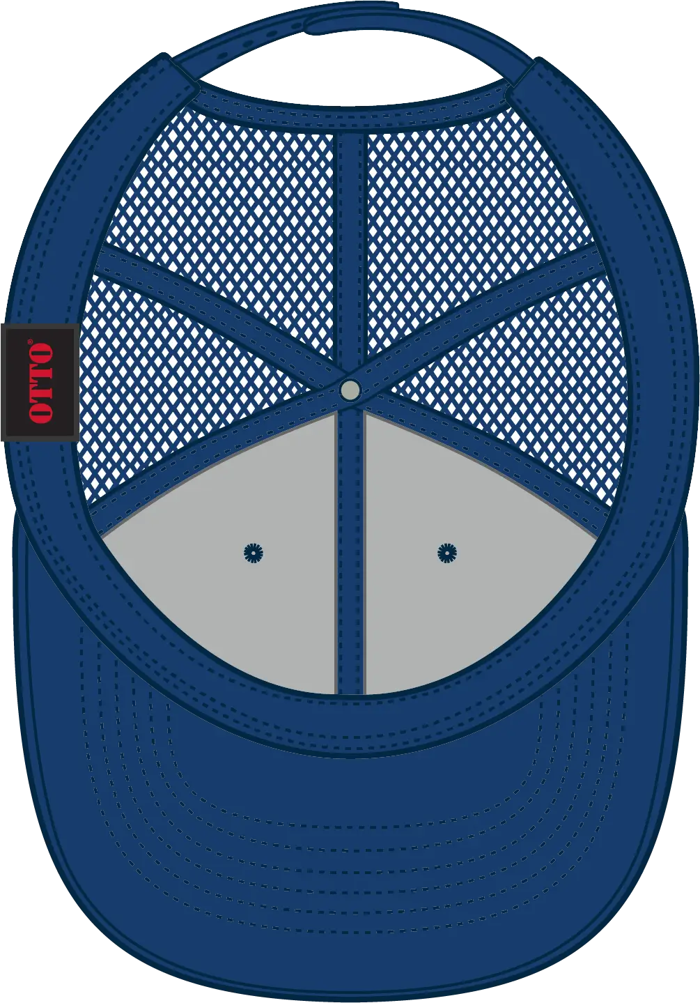 Otto 83-1239 6 Panel Low Profile Mesh Back Trucker Cap - Royal - 1/2’’ - 7 5/8’’