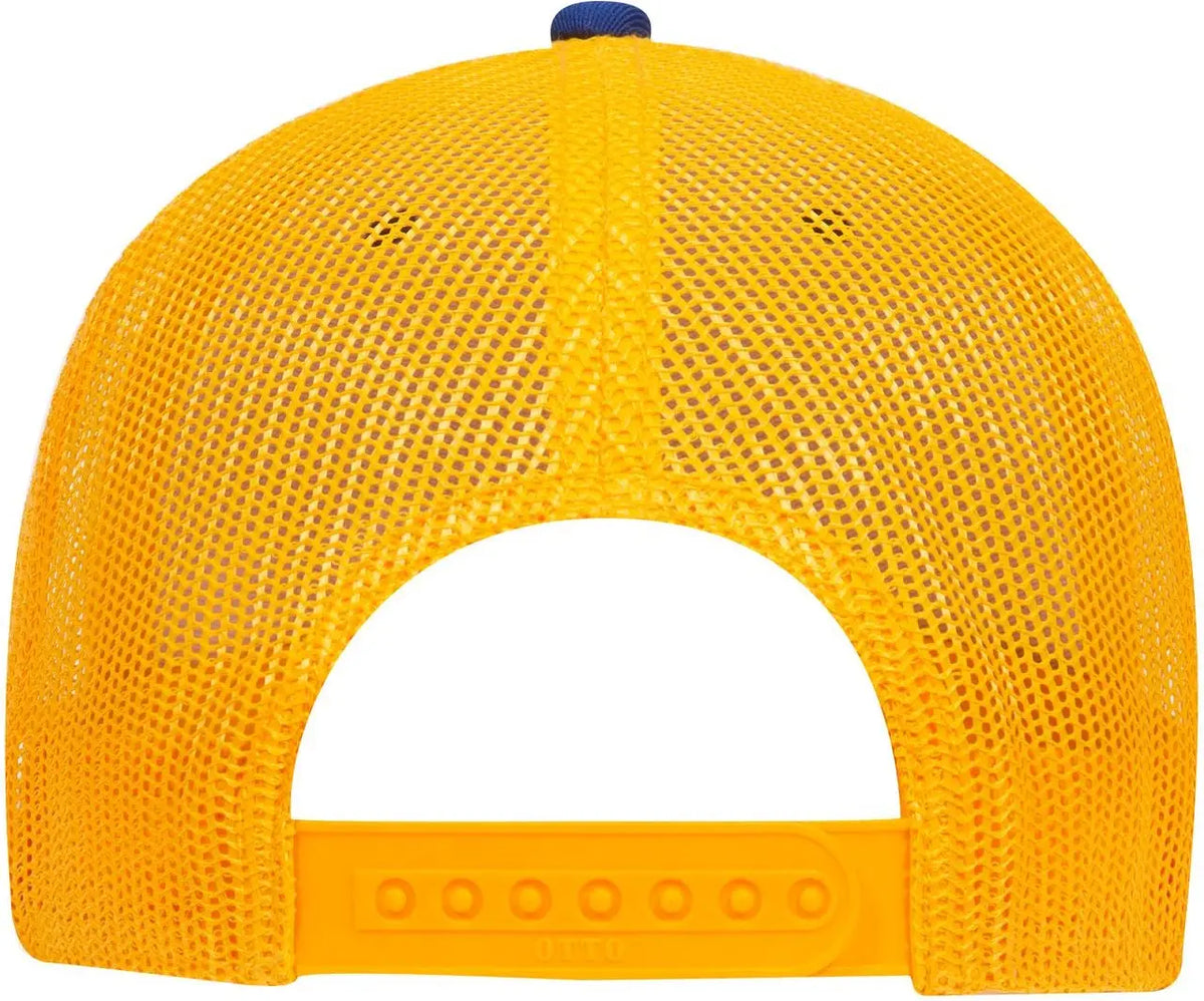 Otto 83-1239 6 Panel Low Profile Mesh Back Trucker Cap - Ryl/ryl/gld - 1/2’’ - 7 5/8’’