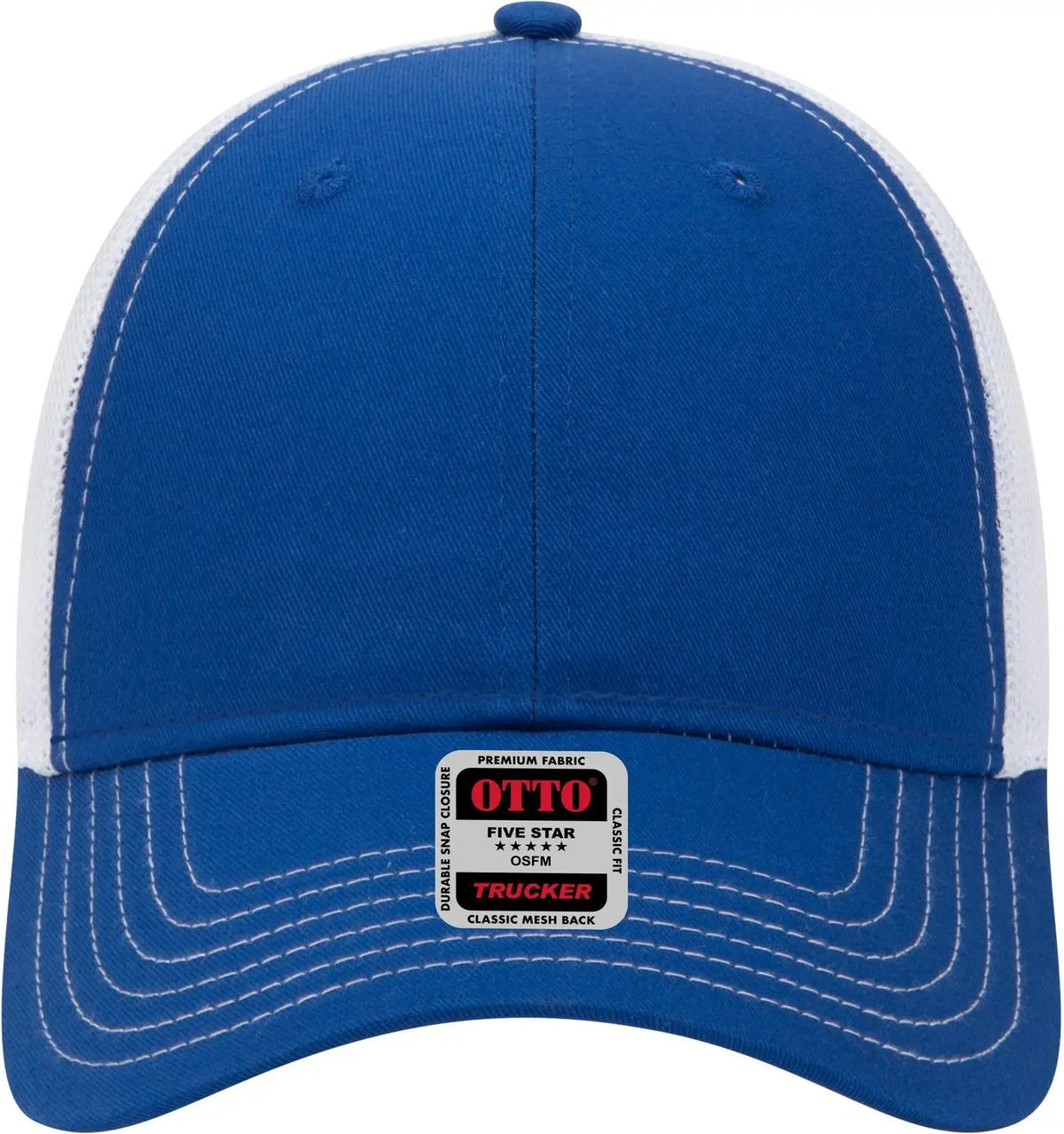 Otto 83-1239 6 Panel Low Profile Mesh Back Trucker Cap - Ryl/ryl/wht - 1/2’’ - 7 5/8’’