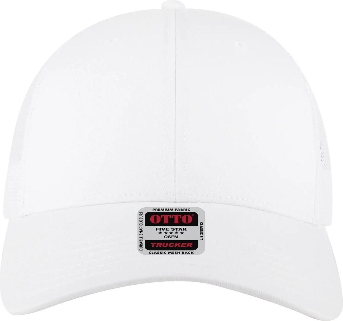 Otto 83-1239 6 Panel Low Profile Mesh Back Trucker Cap - White