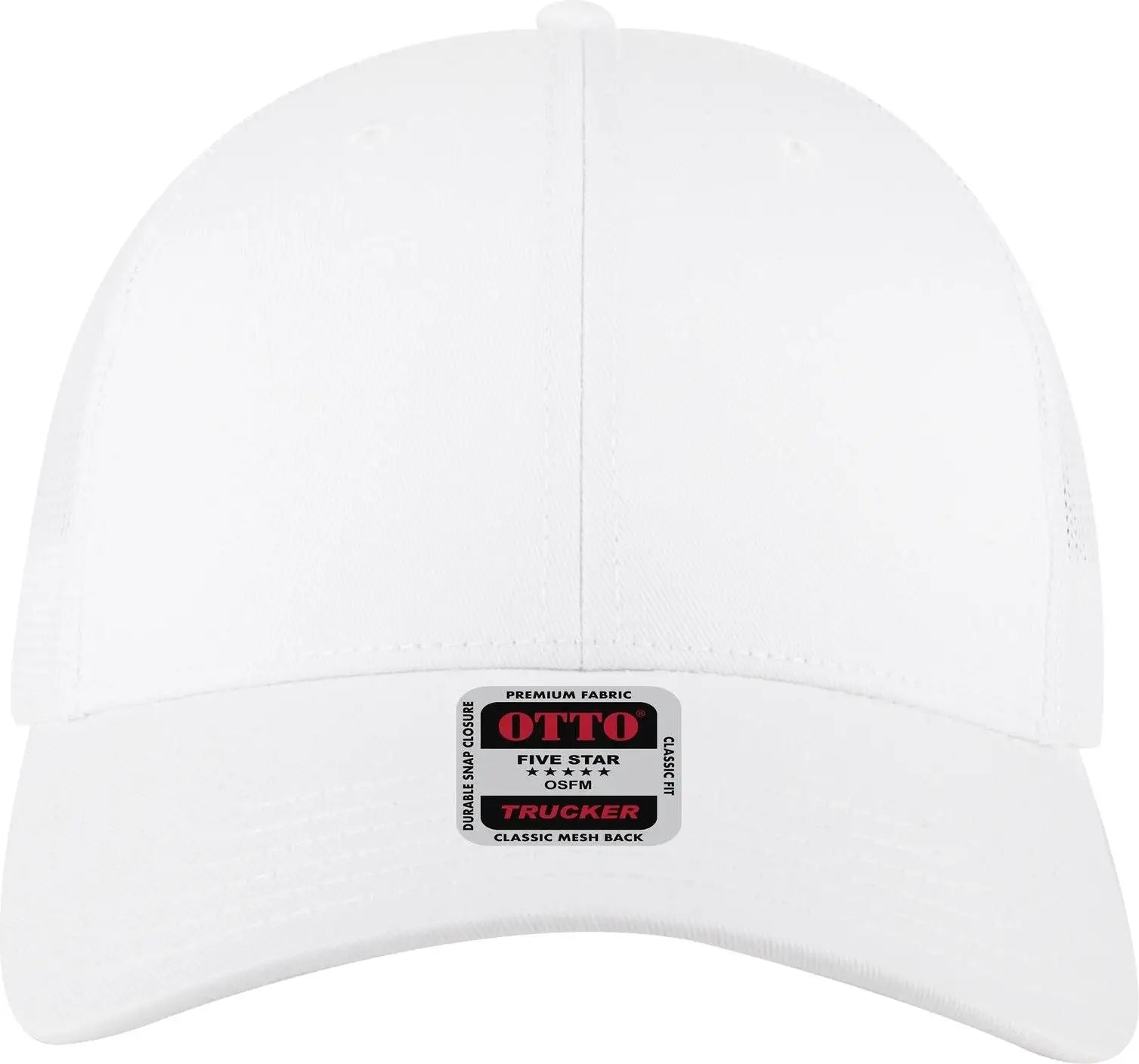 Otto 83-1239 6 Panel Low Profile Mesh Back Trucker Cap - White