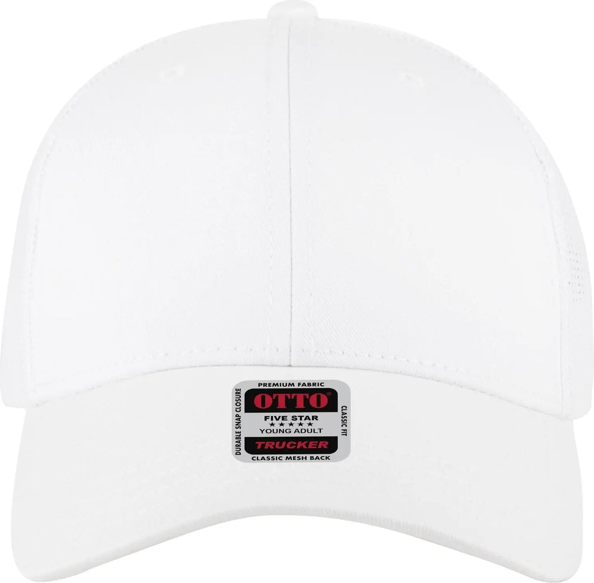 Otto 83-1239 6 Panel Low Profile Mesh Back Trucker Cap - White