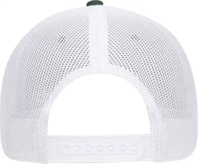Otto 83-1239 6 Panel Low Profile Mesh Back Trucker Hat - Dark Green White - Forest / one Size Fits Most