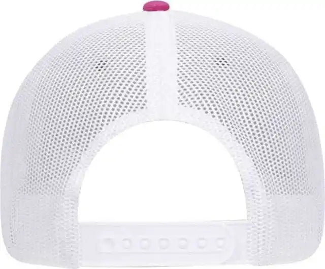 Otto 83-1239 6 Panel Low Profile Mesh Back Trucker Hat - Heather Pnk White - Pink / one Size Fits Most
