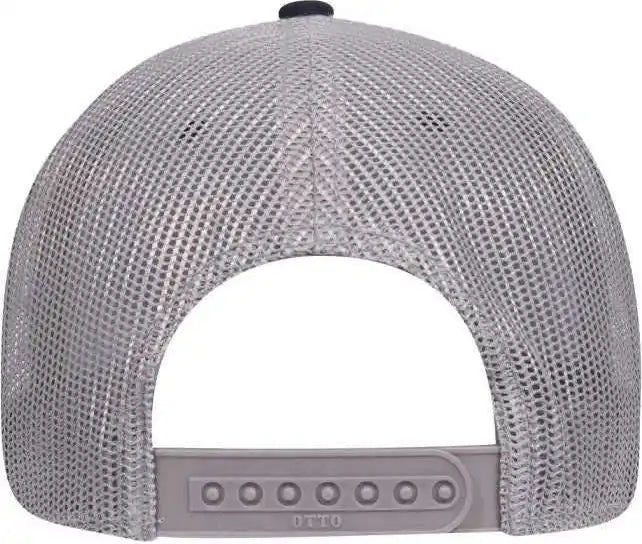 Otto 83-1239 6 Panel Low Profile Mesh Back Trucker Hat - Navy Gray - one Size Fits Most