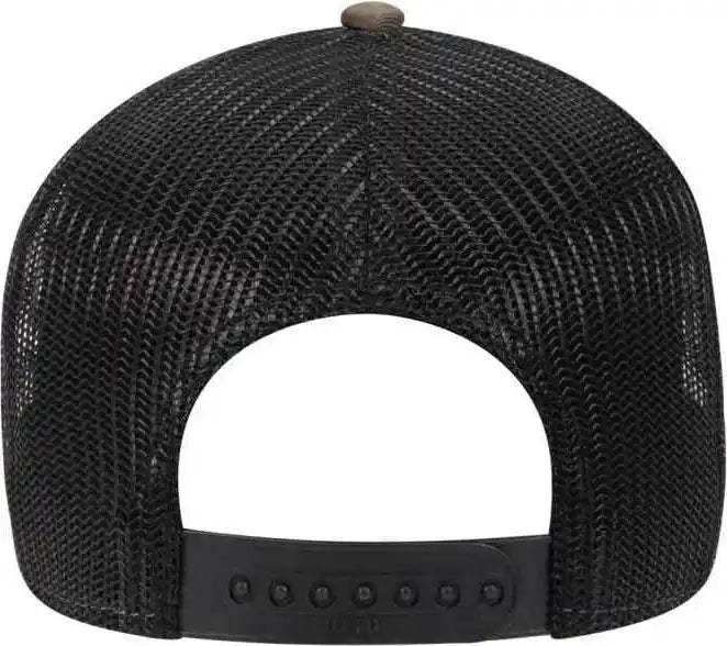 Otto 83-1239 6 Panel Low Profile Mesh Back Trucker Hat - Olive Green Black - one Size Fits Most