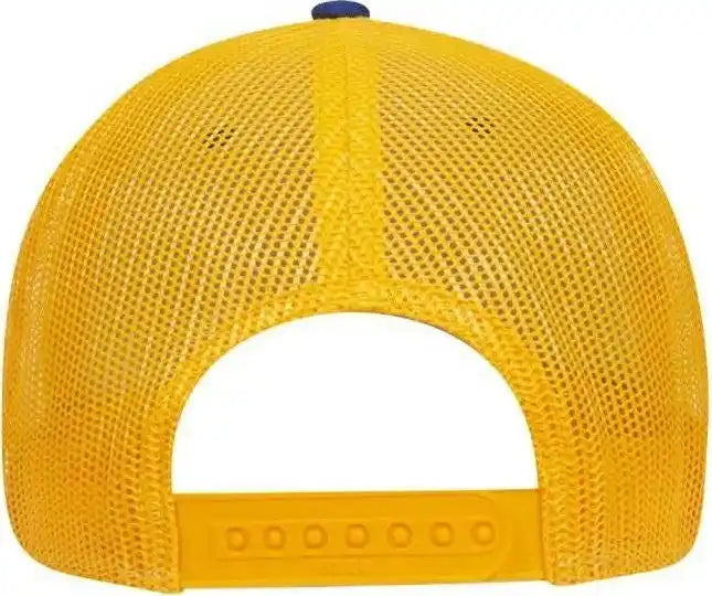 Otto 83 1239 6 Panel Low Profile Mesh Back Trucker Hat Royal Gold / one Size Fits Most