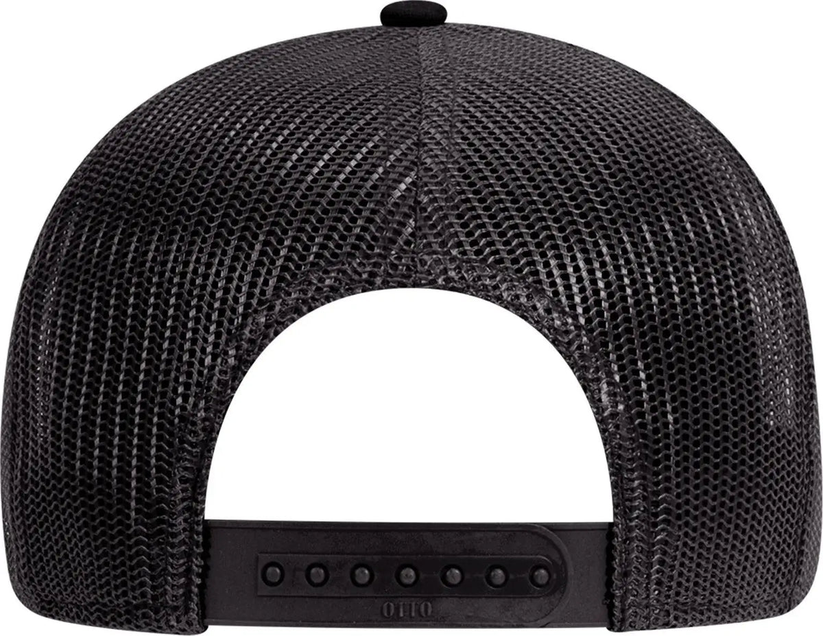 Otto 83-1273 6 Panel Low Profile Mesh Back Trucker Cap - Black - 1/2’’ - 7 5/8’’