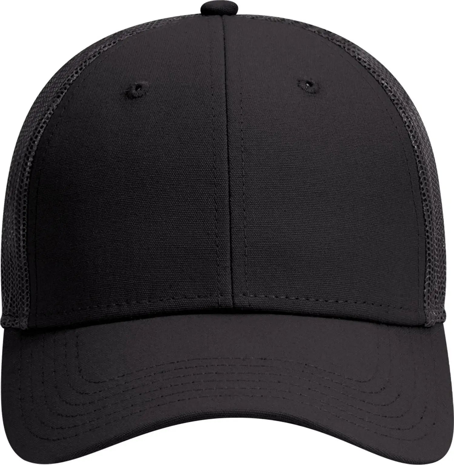 Otto 83-1273 6 Panel Low Profile Mesh Back Trucker Cap - Black - 1/2’’ - 7 5/8’’