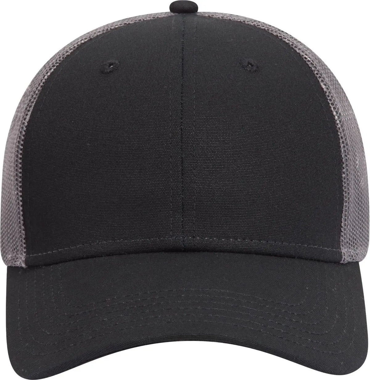 Otto 83-1273 6 Panel Low Profile Mesh Back Trucker Cap - Blk/blk/ch.gry - 1/2’’ - 7 5/8’’