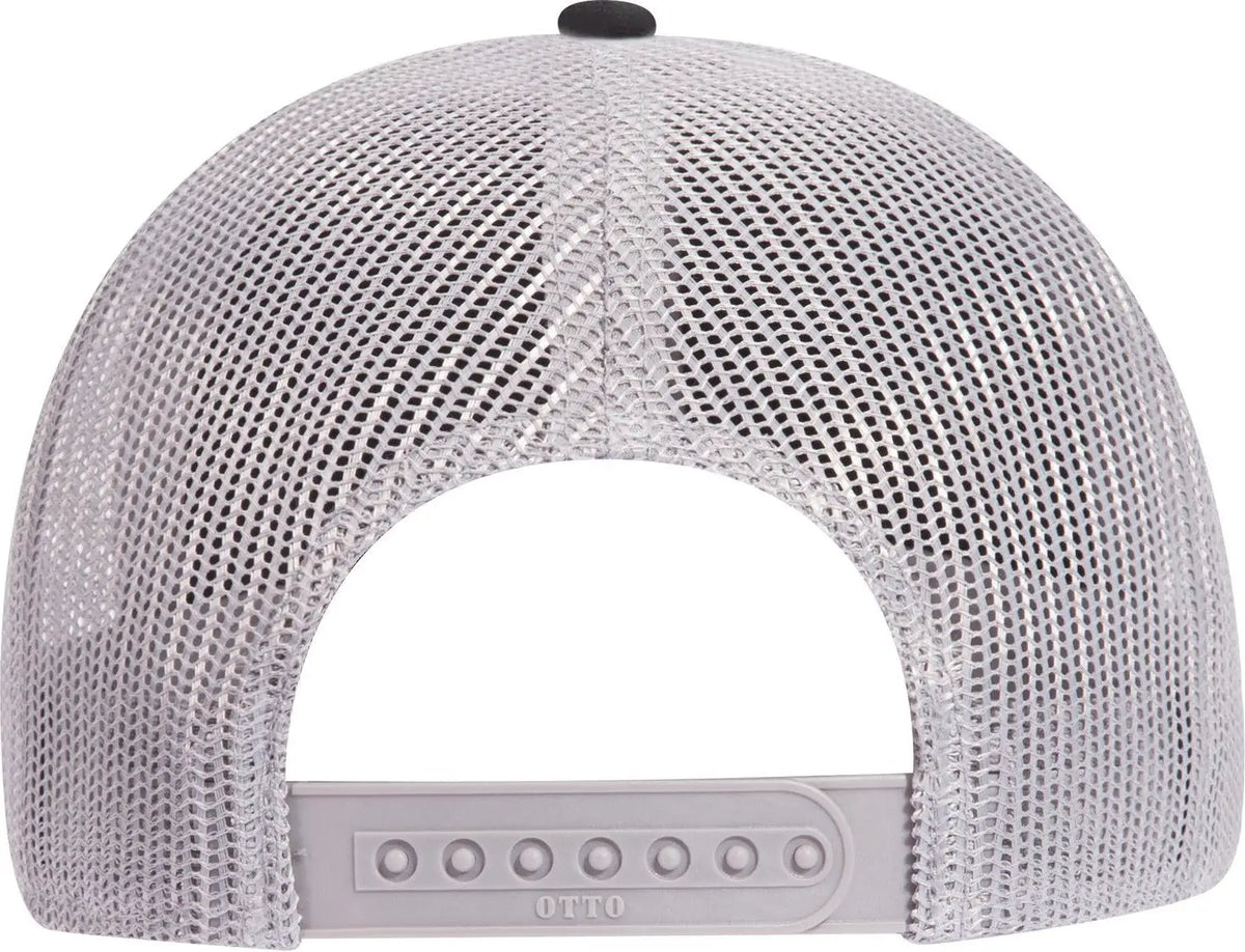 Otto 83-1273 6 Panel Low Profile Mesh Back Trucker Cap - Blk/blk/gry - 1/2’’ - 7 5/8’’