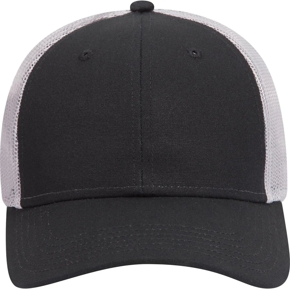 Otto 83-1273 6 Panel Low Profile Mesh Back Trucker Cap - Blk/blk/gry - 1/2’’ - 7 5/8’’