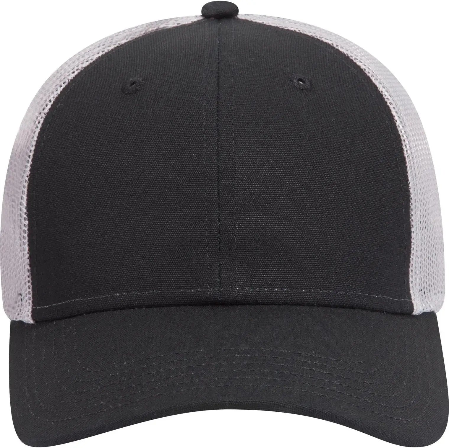 Otto 83-1273 6 Panel Low Profile Mesh Back Trucker Cap - Blk/blk/gry - 1/2’’ - 7 5/8’’
