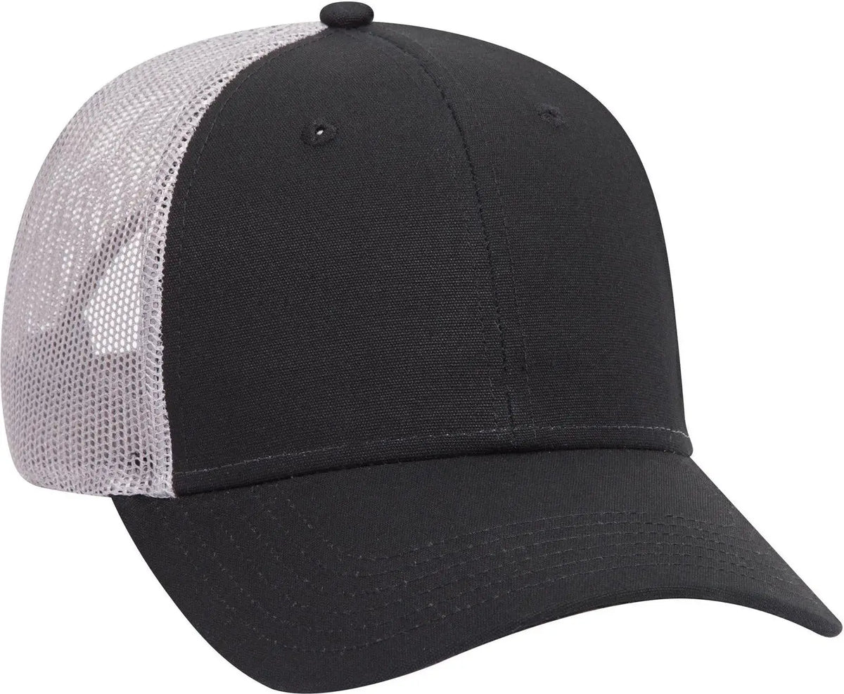 Otto 83-1273 6 Panel Low Profile Mesh Back Trucker Cap - Blk/blk/gry - 1/2’’ - 7 5/8’’