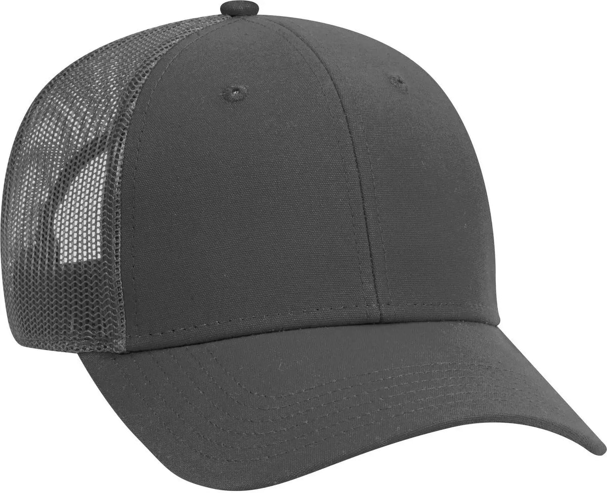 Otto 83-1273 6 Panel Low Profile Mesh Back Trucker Cap - Char. Gray - 1/2’’ - 7 5/8’’