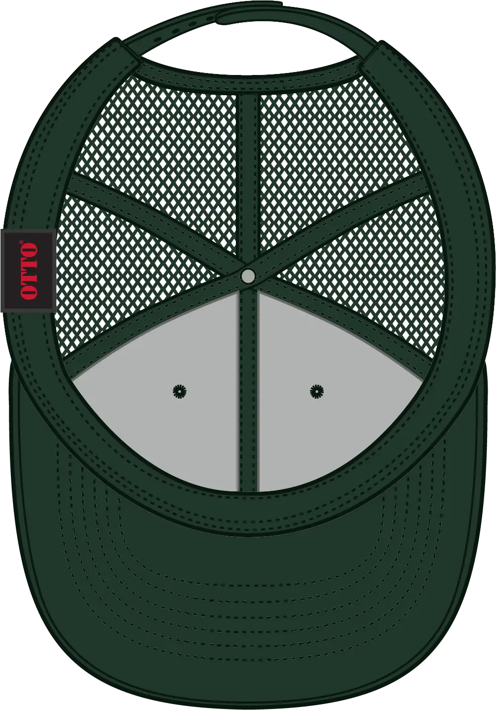 Otto 83-1273 6 Panel Low Profile Mesh Back Trucker Cap - Dk. Green - 1/2’’ - 7 5/8’’