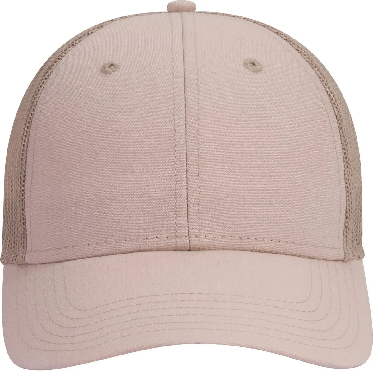 Otto 83-1273 6 Panel Low Profile Mesh Back Trucker Cap - Khaki - 1/2’’ - 7 5/8’’