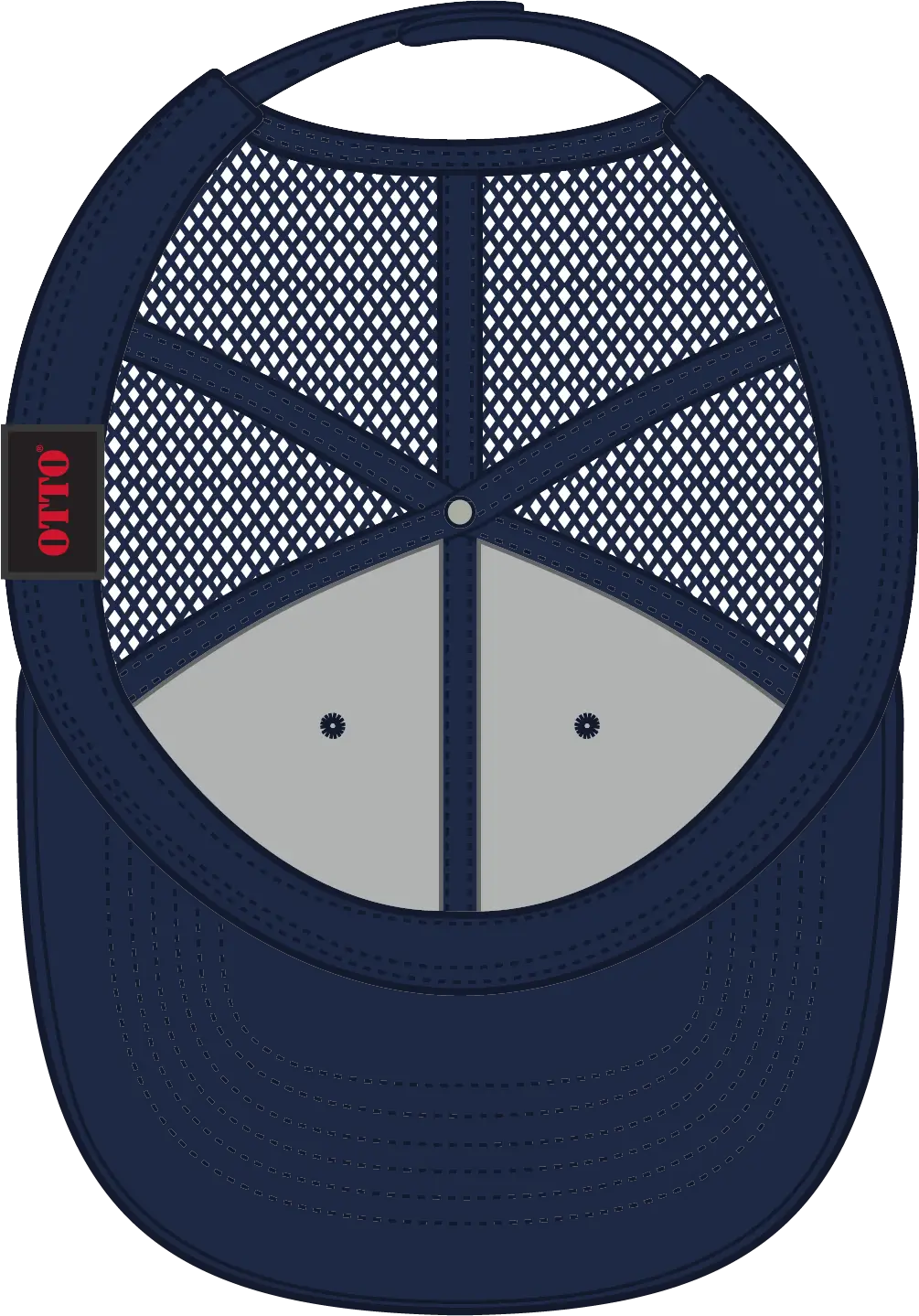 Otto 83-1273 6 Panel Low Profile Mesh Back Trucker Cap - Navy - 1/2’’ - 7 5/8’’