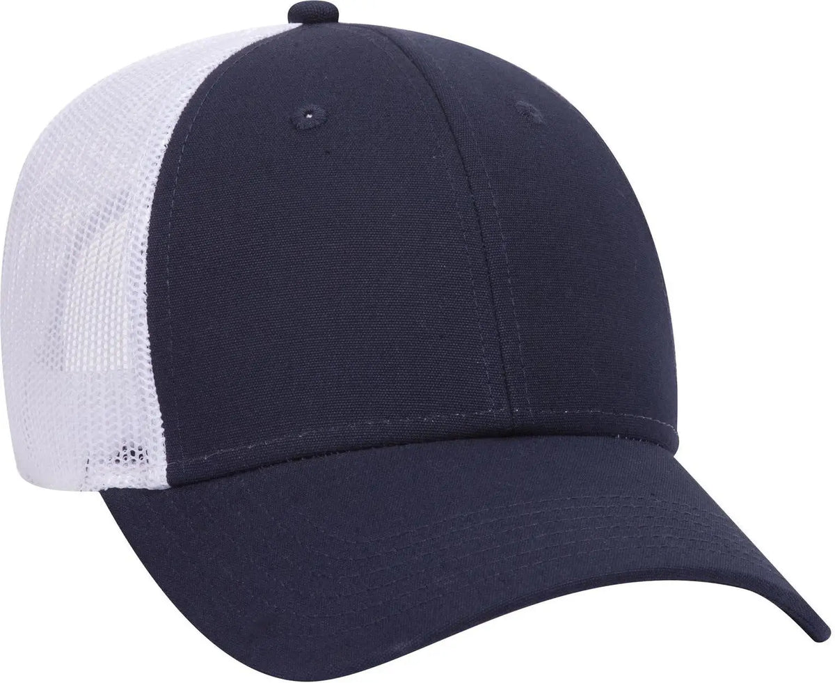 Otto 83-1273 6 Panel Low Profile Mesh Back Trucker Cap - Nvy/nvy/wht - 1/2’’ - 7 5/8’’