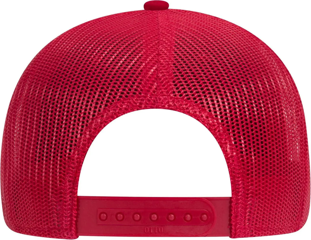 Otto 83-1273 6 Panel Low Profile Mesh Back Trucker Cap - Red - 1/2’’ - 7 5/8’’